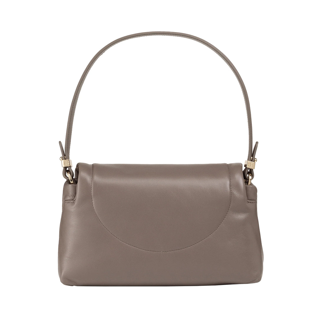 DUDU Petit Sac Femme en Cuir Souple, Sac à Bandoulière Rembourré, Sac à Main Matelassé avec Bandoulière Amovible et Rabat