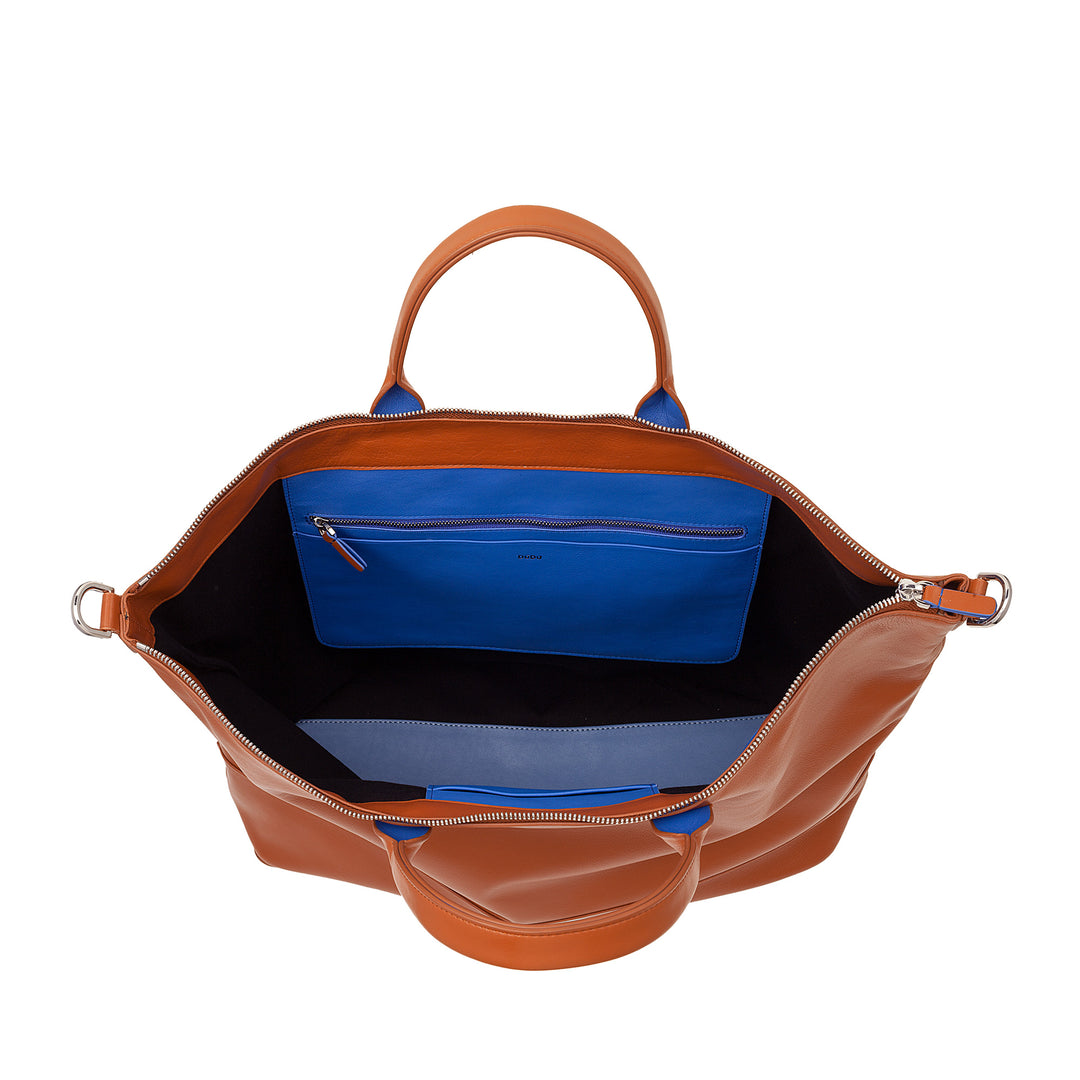 DUDU Grand Sac Femme en Cuir Souple, Grand Sac à Bandoulière avec Bandoulière Amovible, Sac à Main avec Deux Poignées et Fermeture Éclair