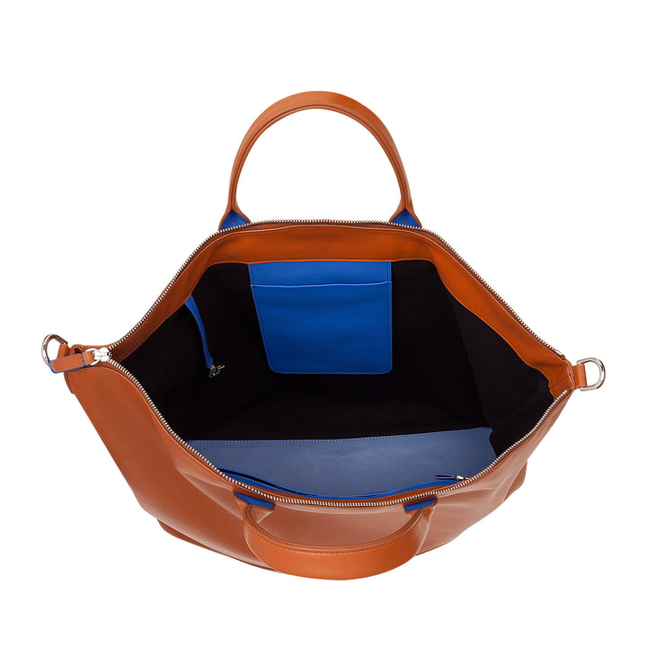 DUDU Grand Sac Femme en Cuir Souple, Grand Sac à Bandoulière avec Bandoulière Amovible, Sac à Main avec Deux Poignées et Fermeture Éclair