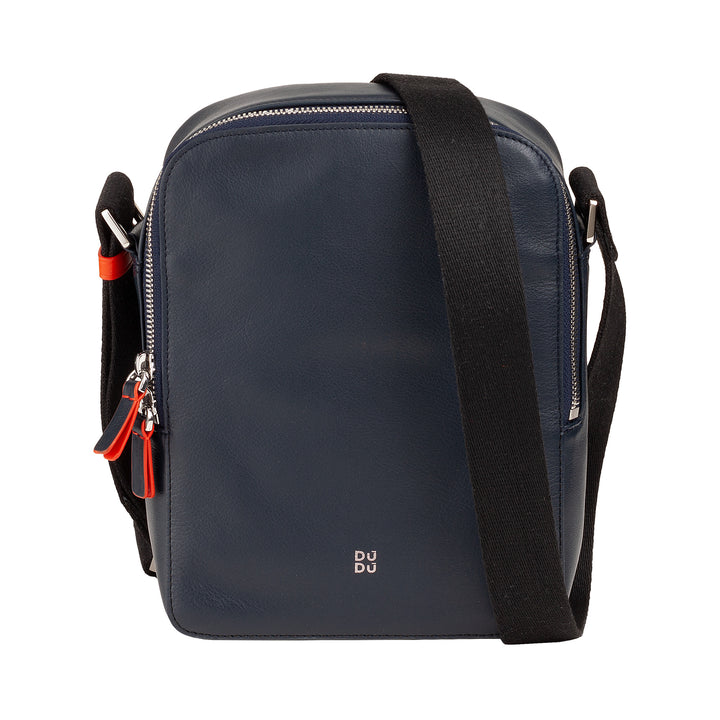 DUDU Herrentasche aus echtem farbigem Leder, verstellbare Umhängetasche, kleines, kompaktes Design, mehrere Fächer und Reißverschluss