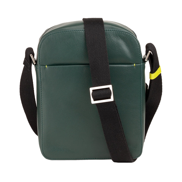 DUDU Herrentasche aus echtem farbigem Leder, verstellbare Umhängetasche, kleines, kompaktes Design, mehrere Fächer und Reißverschluss