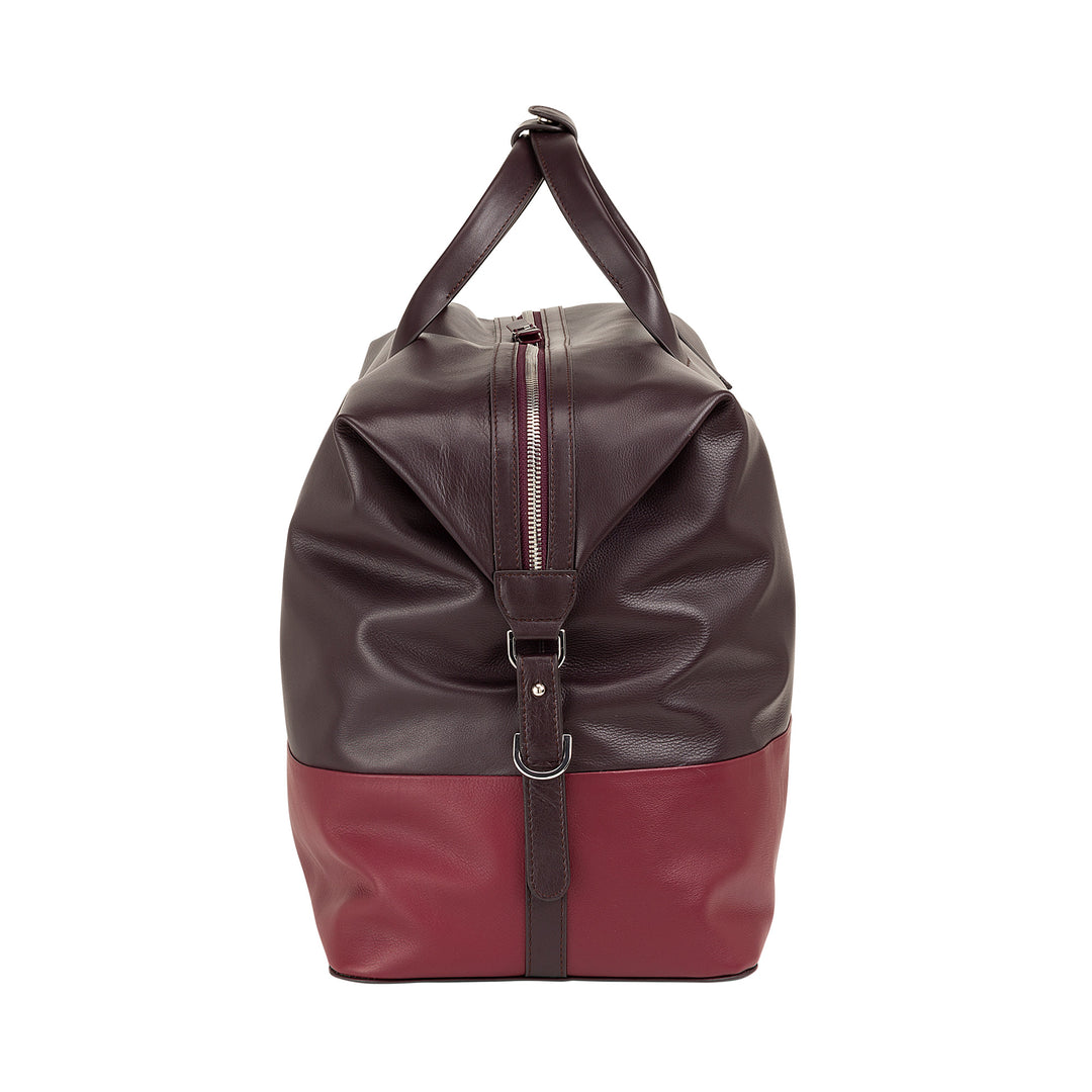 DUDU Sac de voyage en cuir pour hommes et femmes, sac de week-end avec deux poignées, bagage à main ou sac à bandoulière 28 litres avec fermeture éclair