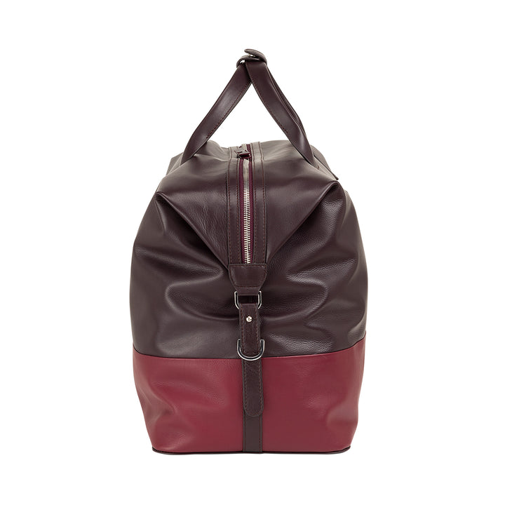 DUDU Sac de voyage en cuir pour hommes et femmes, sac de week-end avec deux poignées, bagage à main ou sac à bandoulière 28 litres avec fermeture éclair