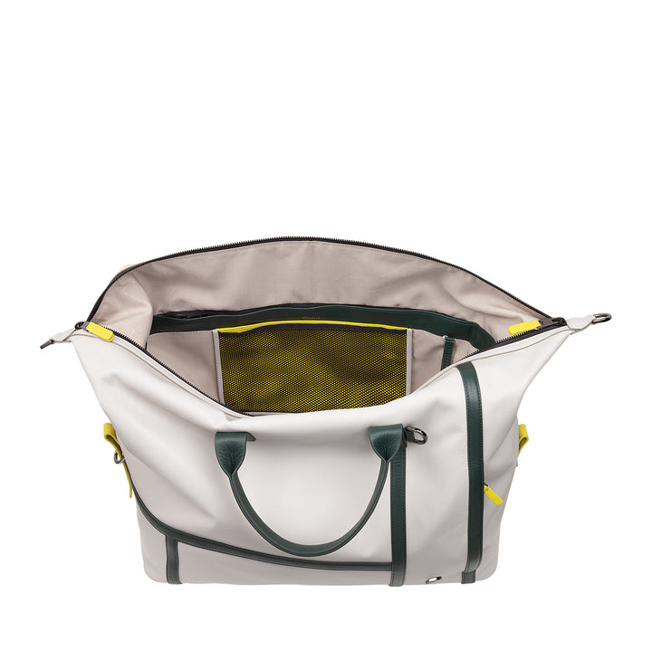 DUDU Tennis-Sporttasche aus Leder, 28 Liter, limitierte Auflage, abnehmbarer Schultergurt, Reißverschluss, Weekender für Reisen, Sporttasche aus Leder