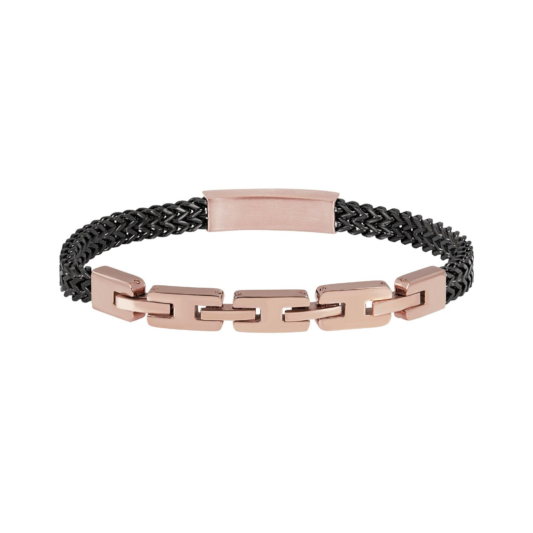 Breil bracciale Edit Out acciaio finitura PVD oro rosa e nero TJ3435 - Capodagli 1937