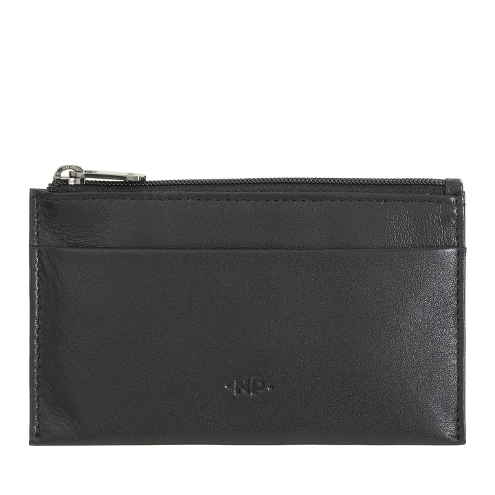 Porte-clés et porte-monnaie Nuvola Pelle dans une pochette en cuir Nappa véritable avec fermeture éclair et 2 anneaux pour clés