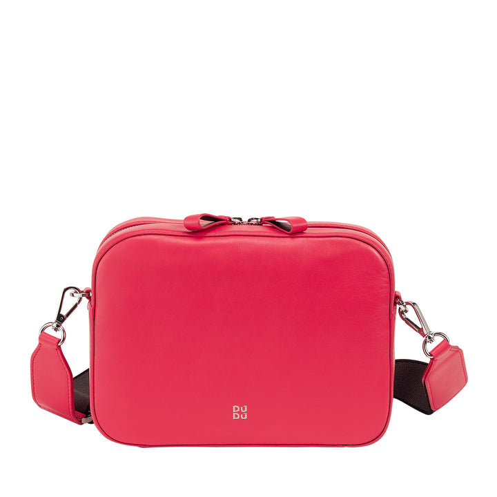 DUDU Kleine Damen-Umhängetasche aus Leder, Schulter-Kameratasche mit abnehmbarem Riemen, elegante kompakte Lederhandtasche