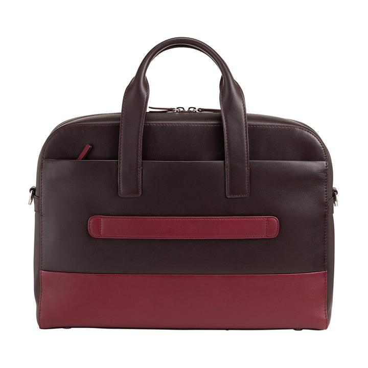 Porte-documents en cuir, Sac d'ordinateur portable pour PC, MacBook jusqu'à 16 ", pour homme et femme, avec deux poignées, bandoulière amovible, fermeture éclair