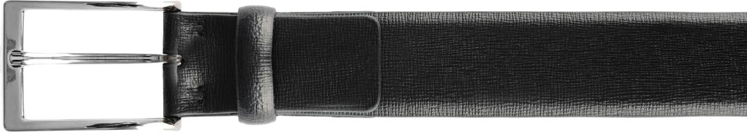Gerba Ceinture en cuir saffiano noir longueur 110cm CG001B110
