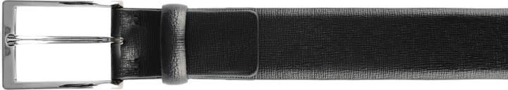 Gerba Ceinture en cuir saffiano noir longueur 110cm CG001B110