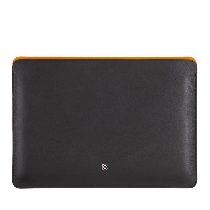DUDU 13 Zoll PC-Hülle aus weichem Leder, bunte Schutzhülle für Laptop, Notebook, MacBook 13 Zoll, zweifarbig, schlankes Design