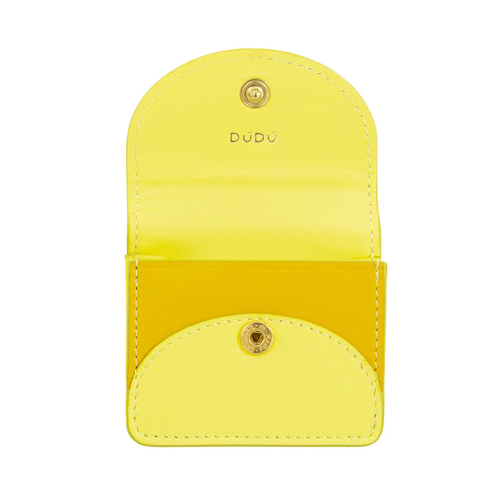 DUDU Air Pod-oortelefoonhoesje van echt leer met sleutelhanger - Mini-cover met karabijnhaak, elegant en compact