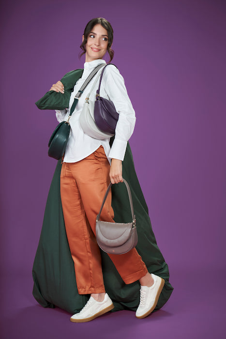 DUDU Damen-Umhängetasche aus gestepptem Leder, kleine elegante gepolsterte Handtasche mit Klappe, abnehmbarem Schultergurt und Schultergurt