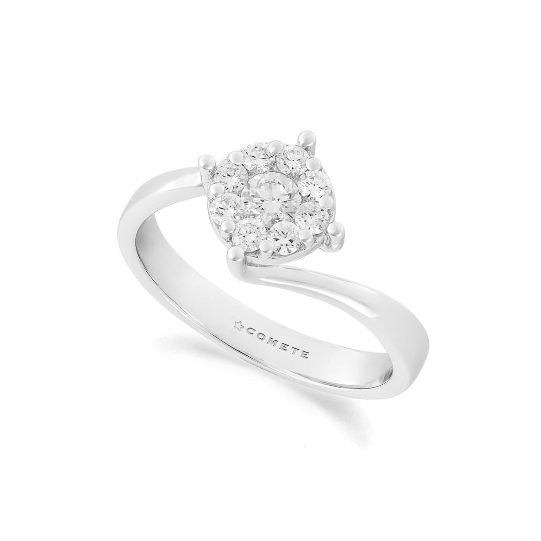 Comete-Ring aus 750‰ Weißgold und weißen Diamanten ANB2758
