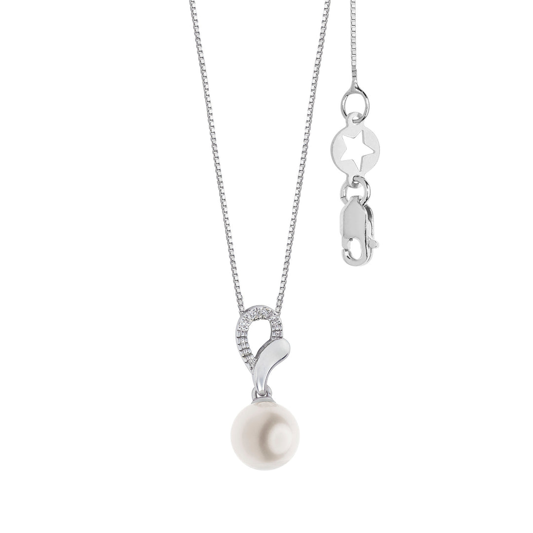 Comete-Halskette mit Perle aus 750‰ Gold und Diamanten GLP636