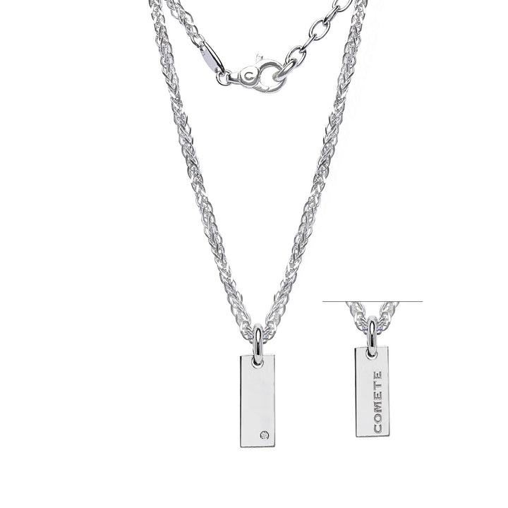 Comete-halsketting in 925‰ zilver en witte diamant UGL749