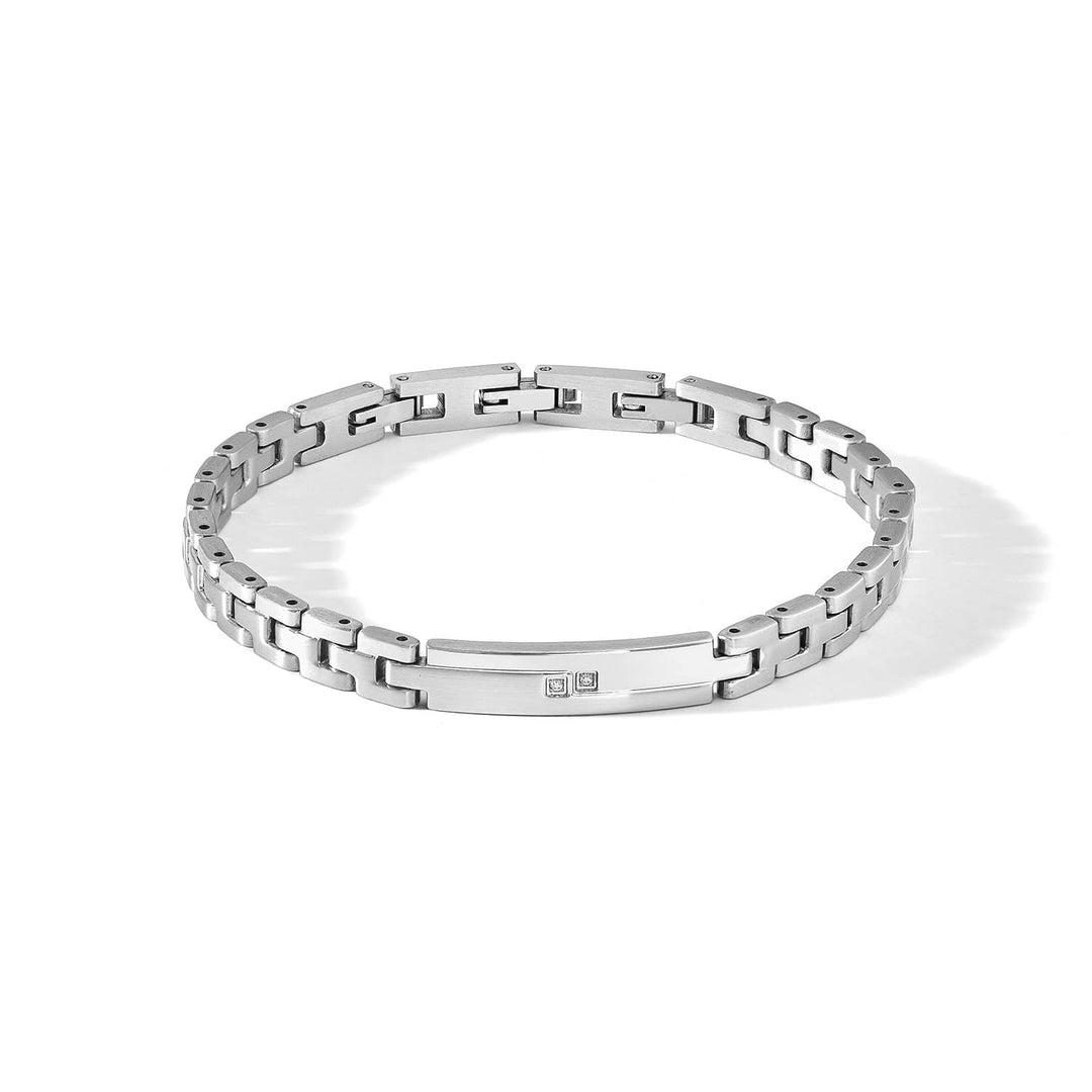 Bracelet Comete en acier poli et satiné avec diamants blancs UBR1112