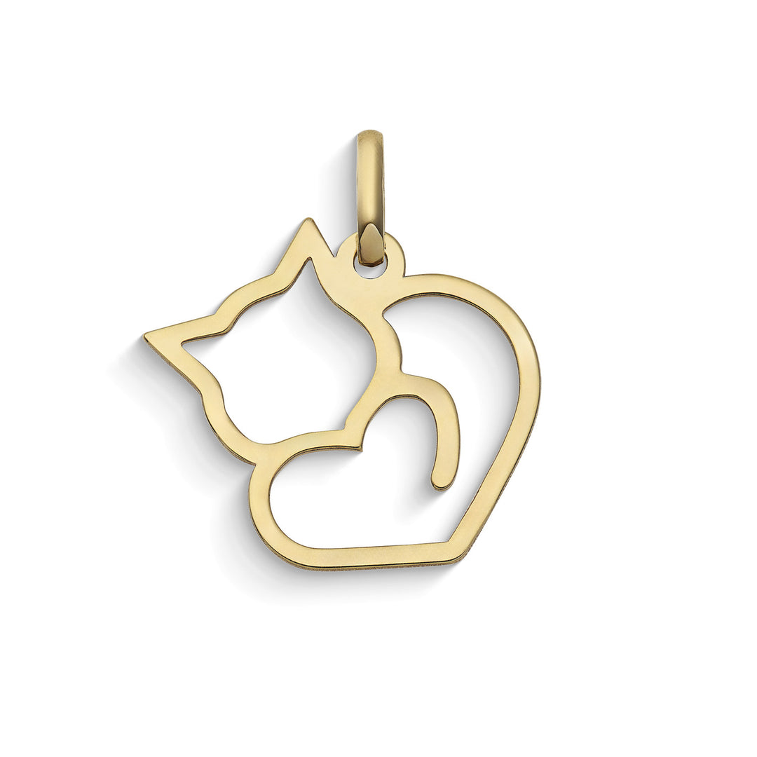Comete Pendentif chaton forme coeur en or jaune 375‰ KCOB047