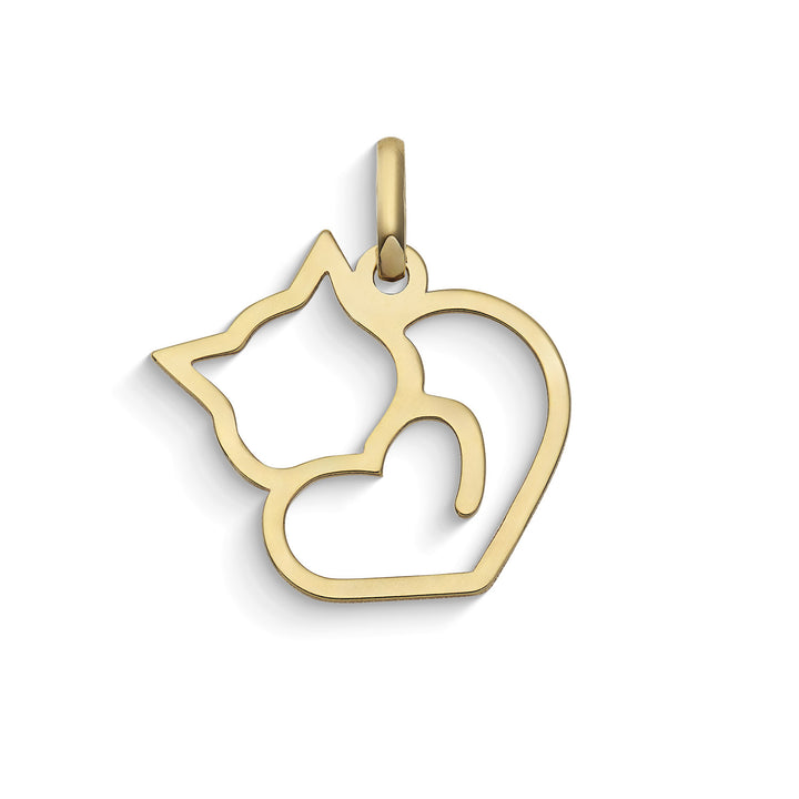 Comete Pendentif chaton forme coeur en or jaune 375‰ KCOB047