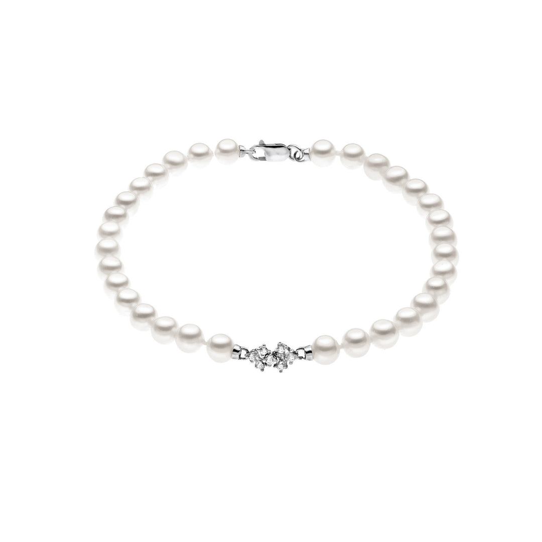 Comete-Perlenarmband aus Weißgold und Diamanten BRQ139