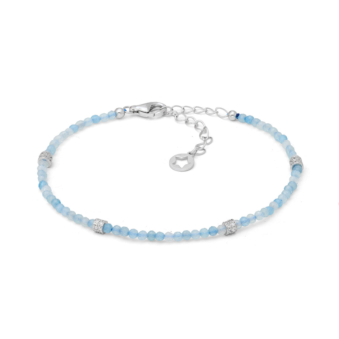 Bracelet Comete en argent 925‰ avec aigue-marine et zircons BRA292