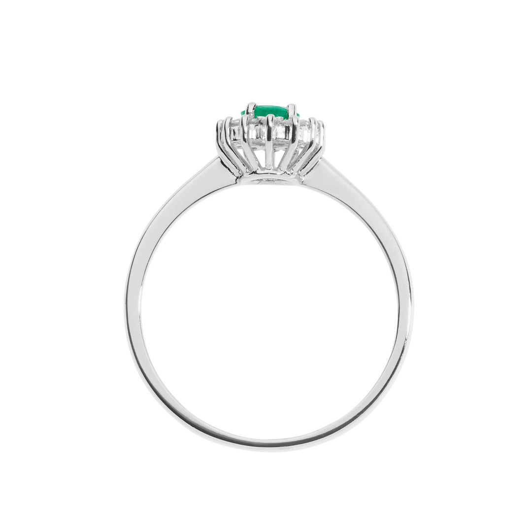 Comete-ring in goud, diamanten en ovale smaragd ANB2574S3