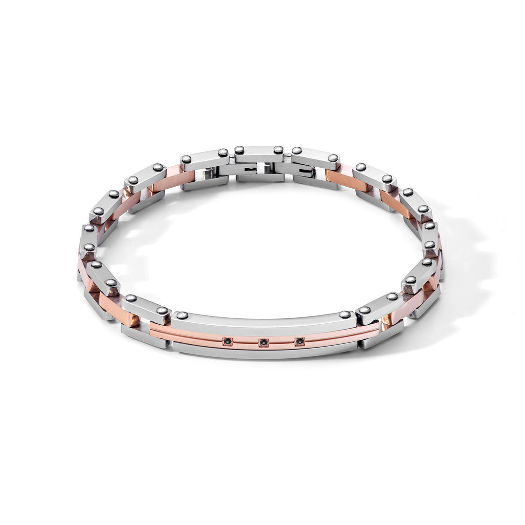 Comete-armband van roze PVD-staal en zirkonen UBR1038