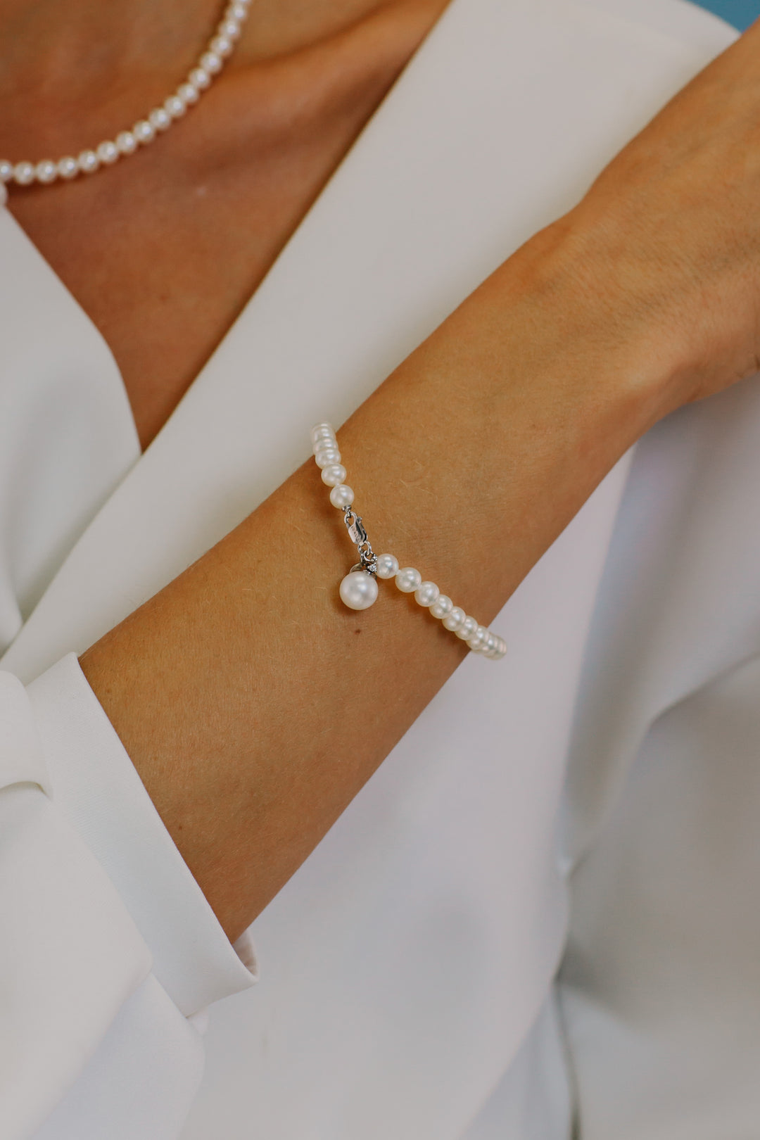 Comete Aquadolce Pearl Strand-armband in goud en diamant BRQ 265