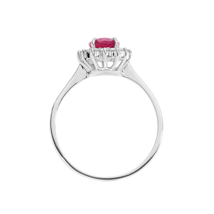 Comete-ring in goud, diamanten en ovale robijn ANB 2570