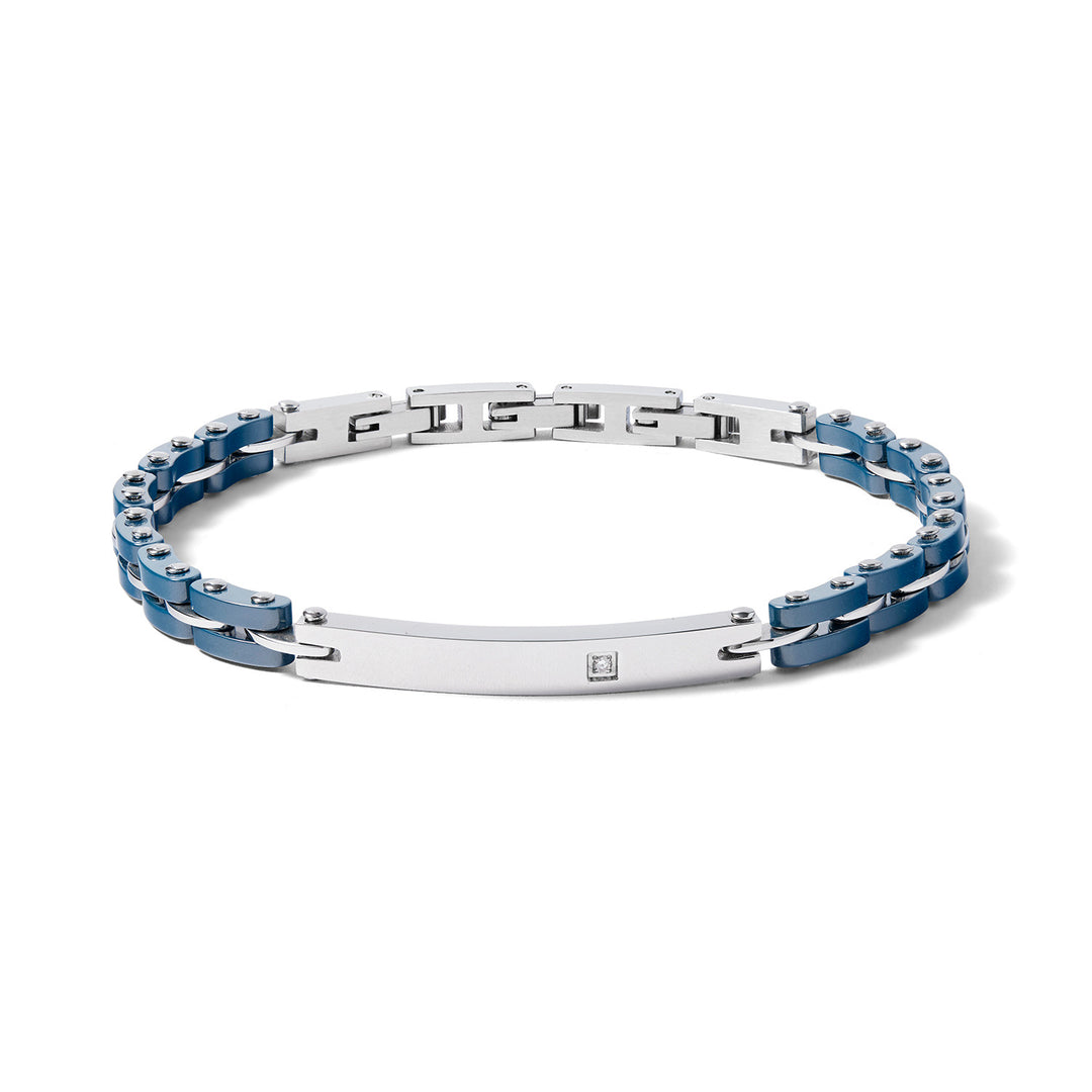 Comete-Armband aus Stahl und blauer Keramik UBR1071