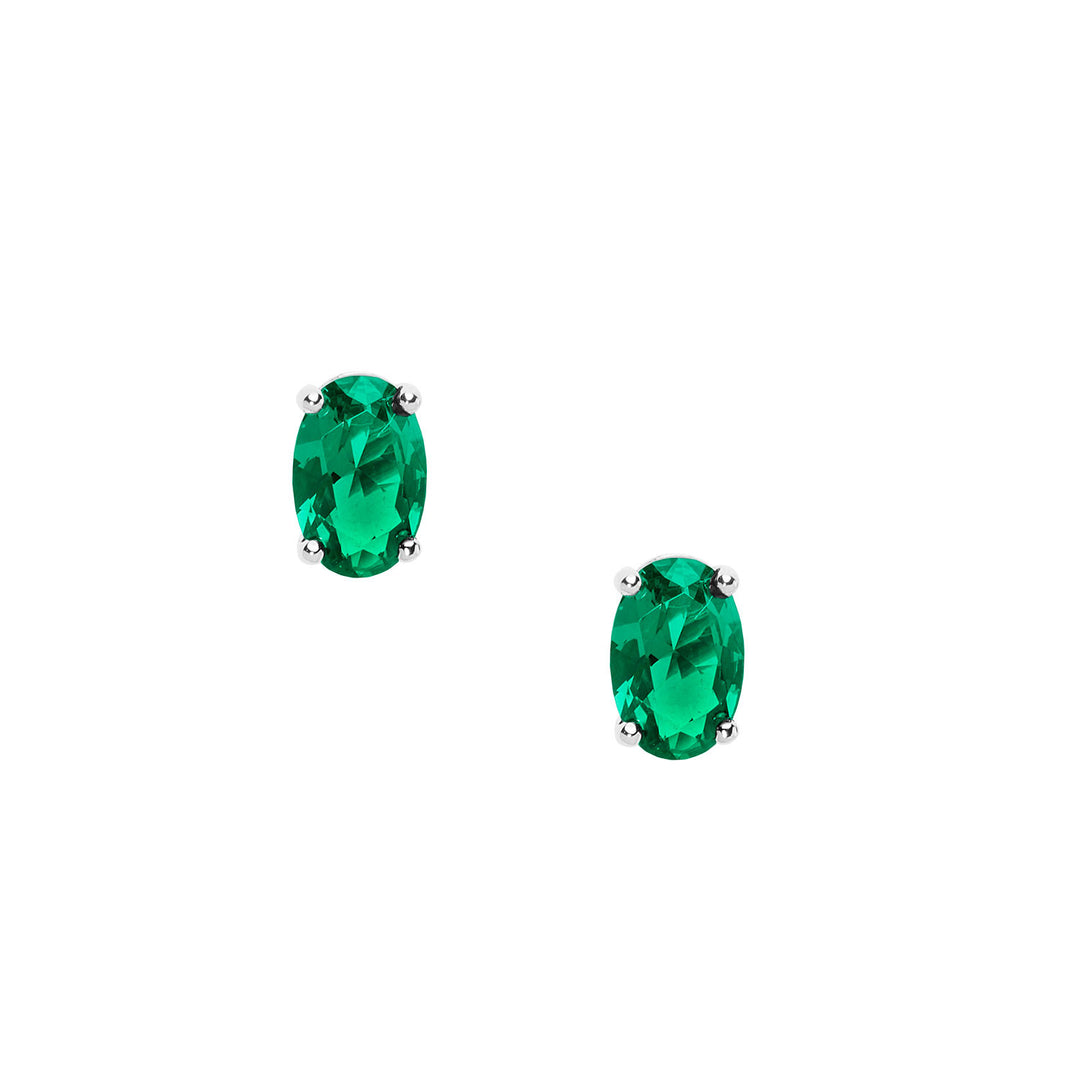 Comete-Ohrringe aus Gold und ovalem Smaragd ORB 1074