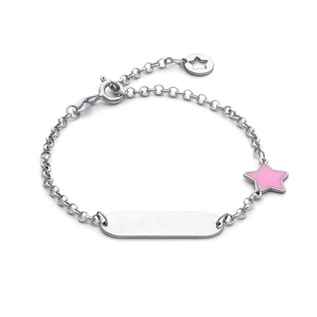 Comete Silberarmband mit rosa Stern BRA254