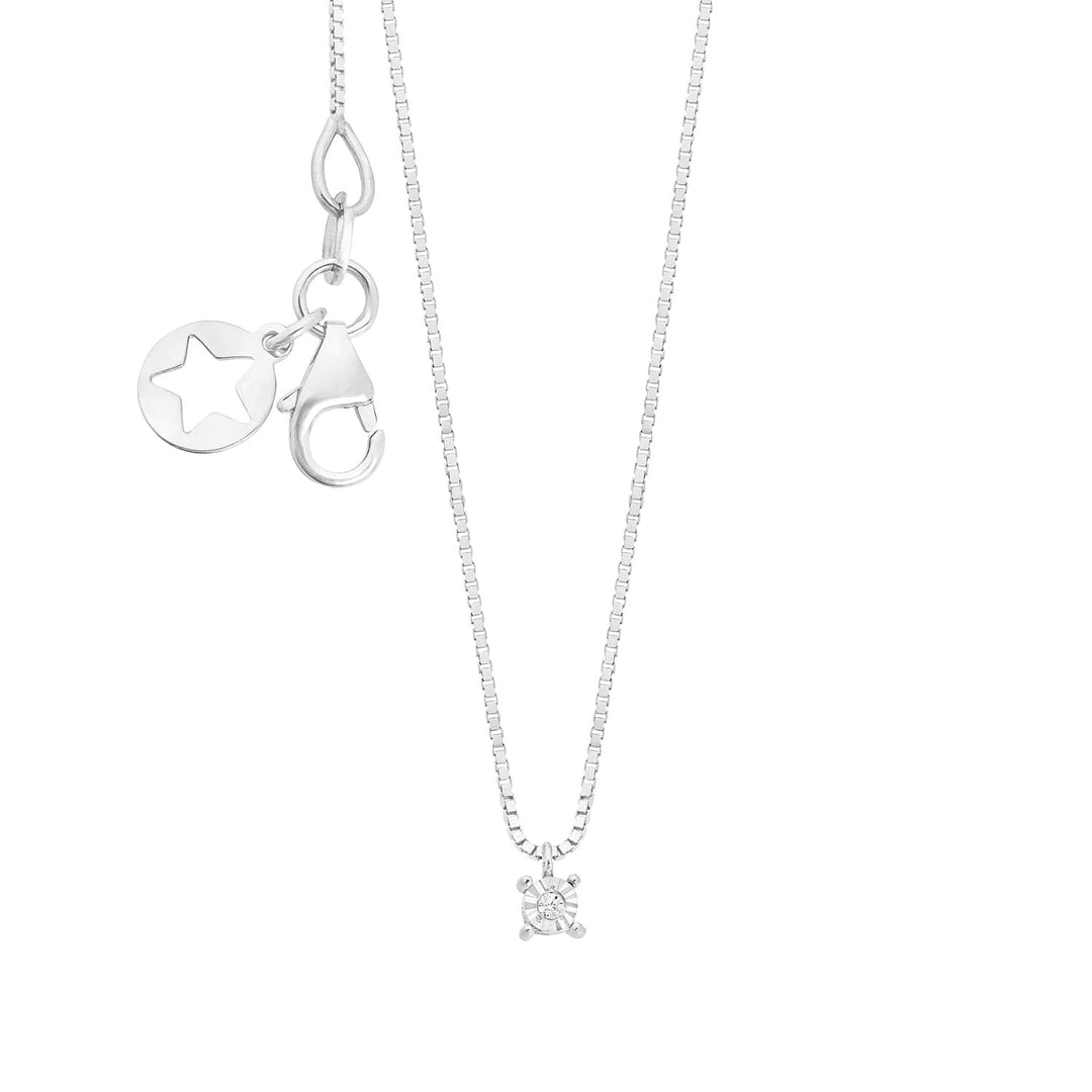 Collier Comete en or blanc 375‰ et diamant blanc KGLB1412