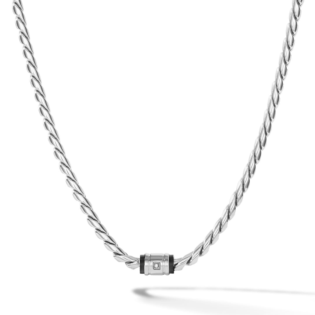 Comete Steel-Halskette, schwarzes PVD, weißer Diamant UGL774
