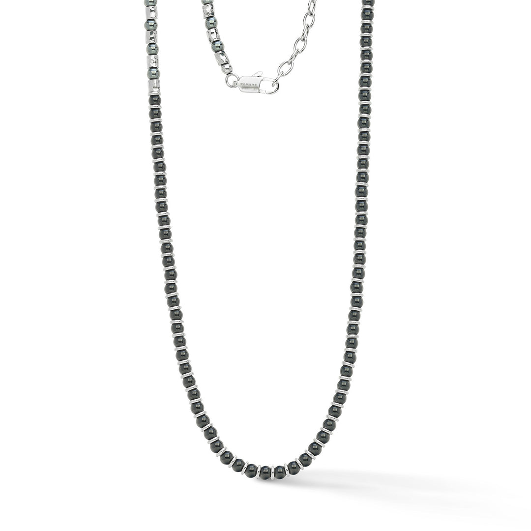 Comete Steel-Halskette mit schwarzem Onyx und Hämatit UGL776