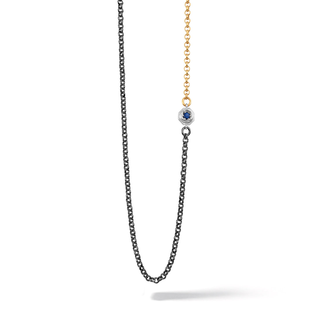 Comete ketting in dubbel, geel en gepolijst zilver UGL714