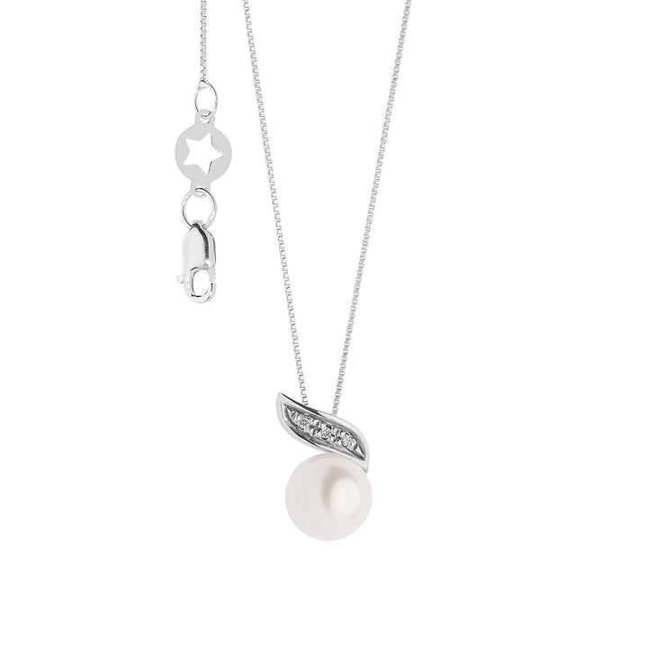 Comete-Halskette mit Perlen aus Gold und Diamanten GLP612