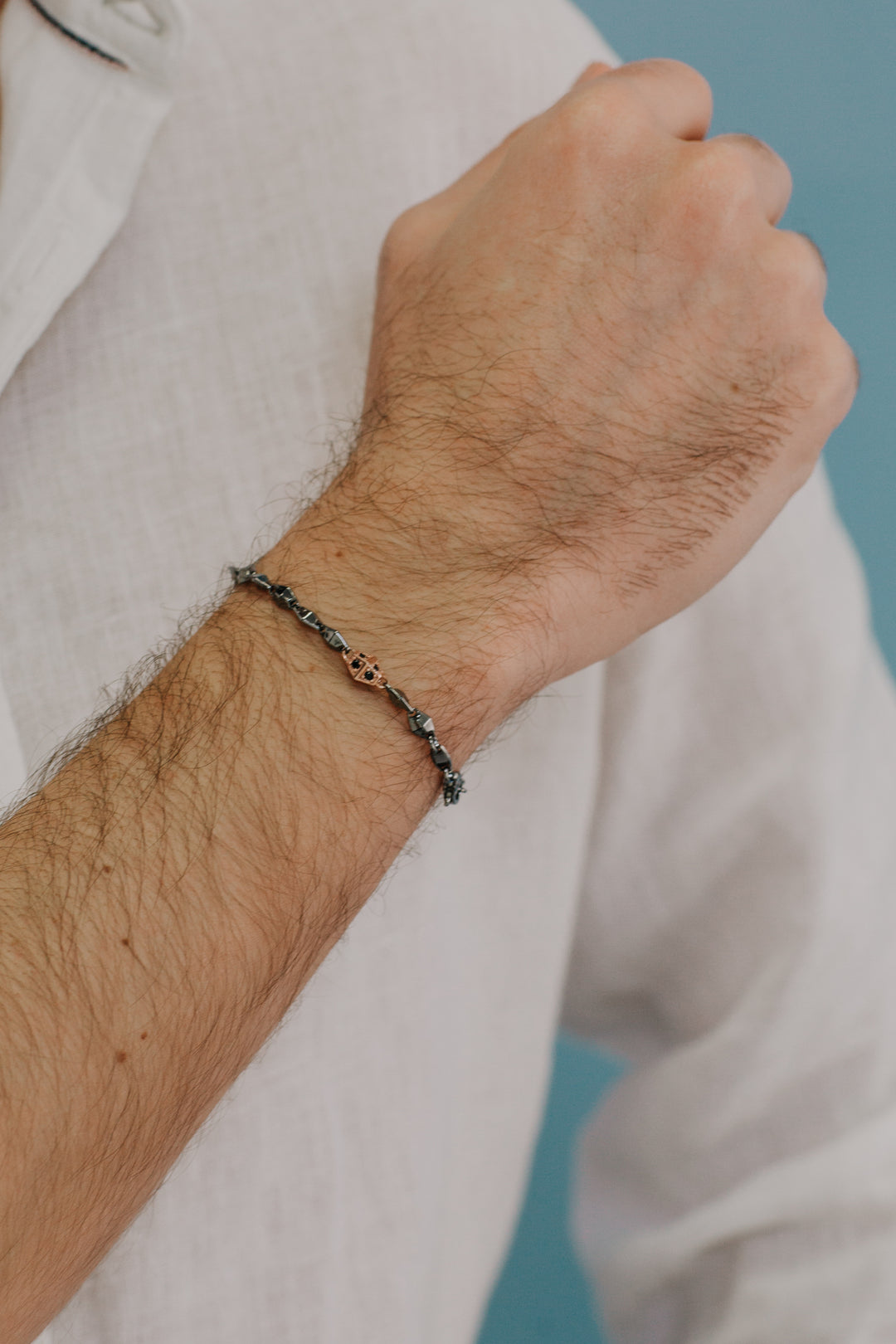 Comete-armband in rosé en gepolijst zilver met zirkonen UBR1008