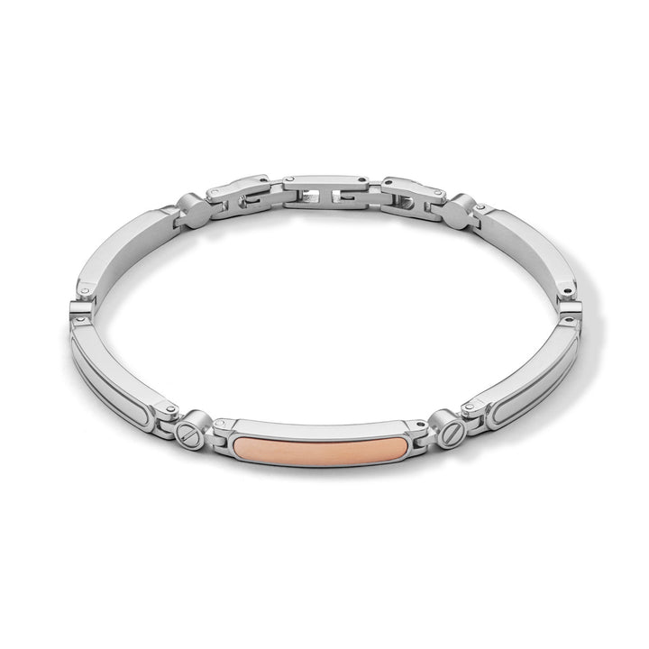 Comete-armband van staal en rosé PVD UBR1010