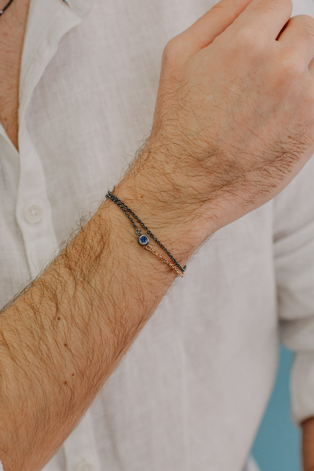 Comete-armband in dubbel, rosé en gepolijst zilver UBR1046