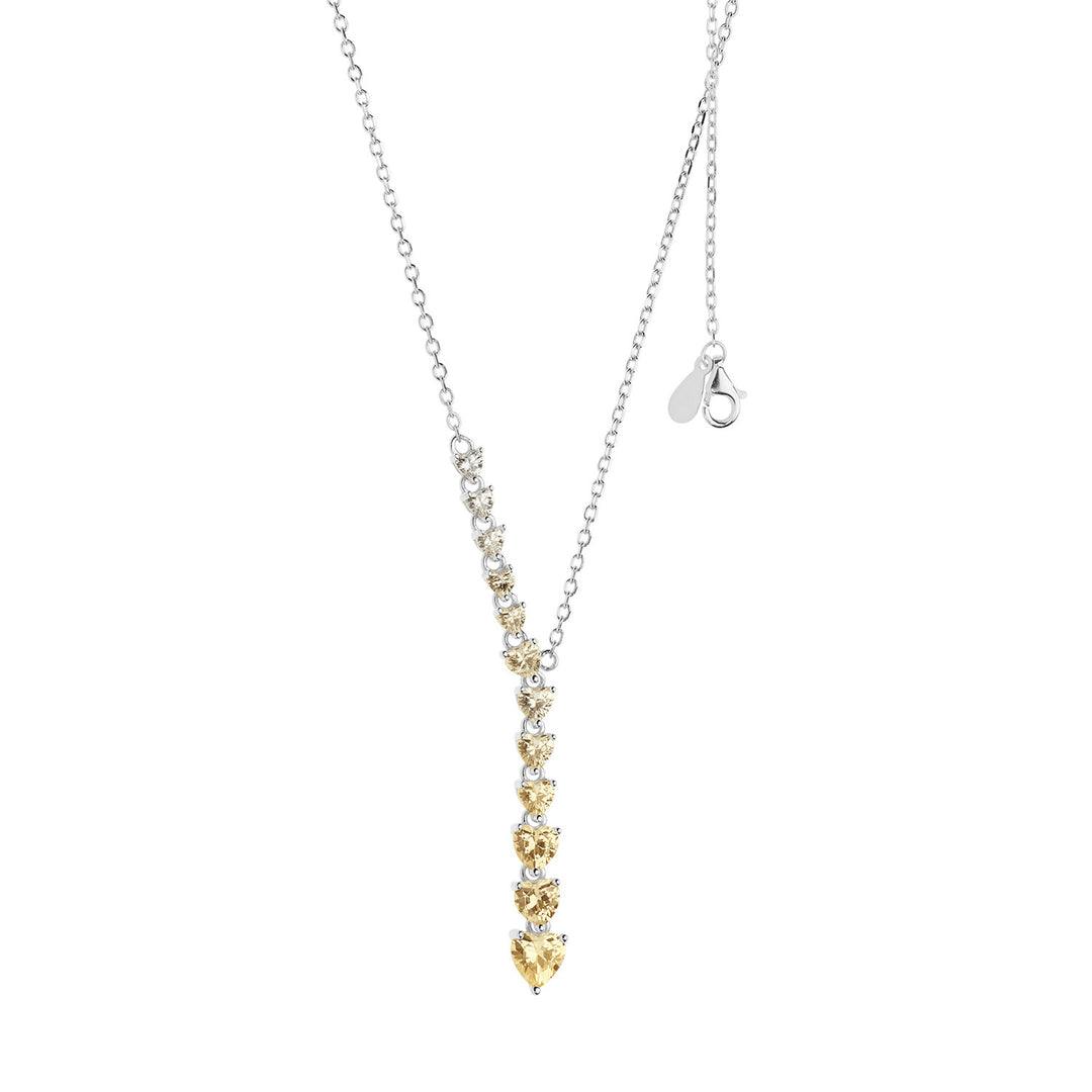 Comete-Halsband mit Herzen aus Degradé-Silber GLA245