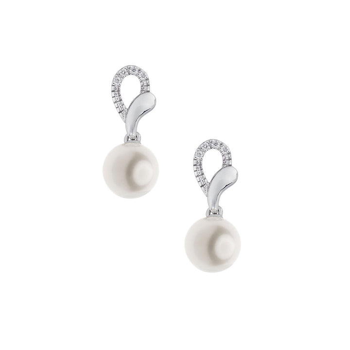 Comete-Ohrringe mit Perle aus 750‰ Gold und Diamanten ORP772