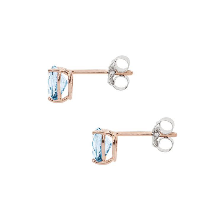Comete Earrings in rose gold and blue topaz heart ORB 1014