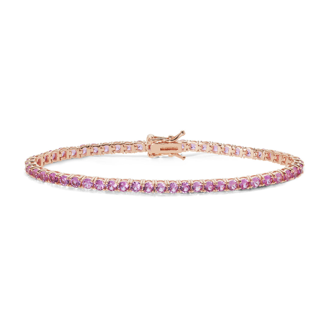 Comet Tennis in Rosésilber und rosa Zirkonen BRA241M16
