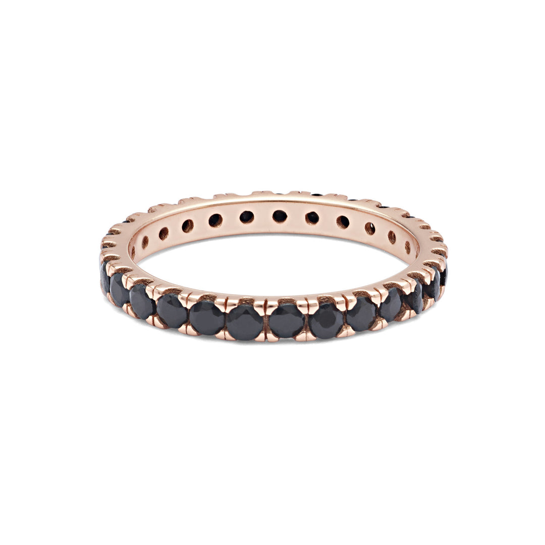 Comete-ring in zilver en zwarte zirkonen UAN123L