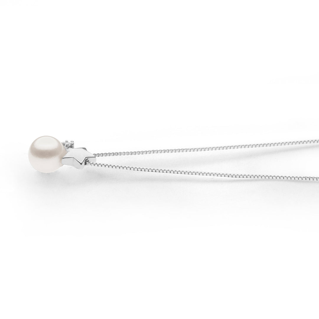 Comete Choker ketting parels in goud en diamanten met ster GLP609