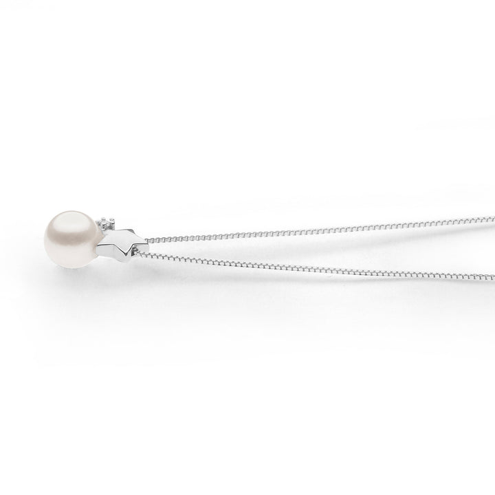 Comete Choker ketting parels in goud en diamanten met ster GLP609