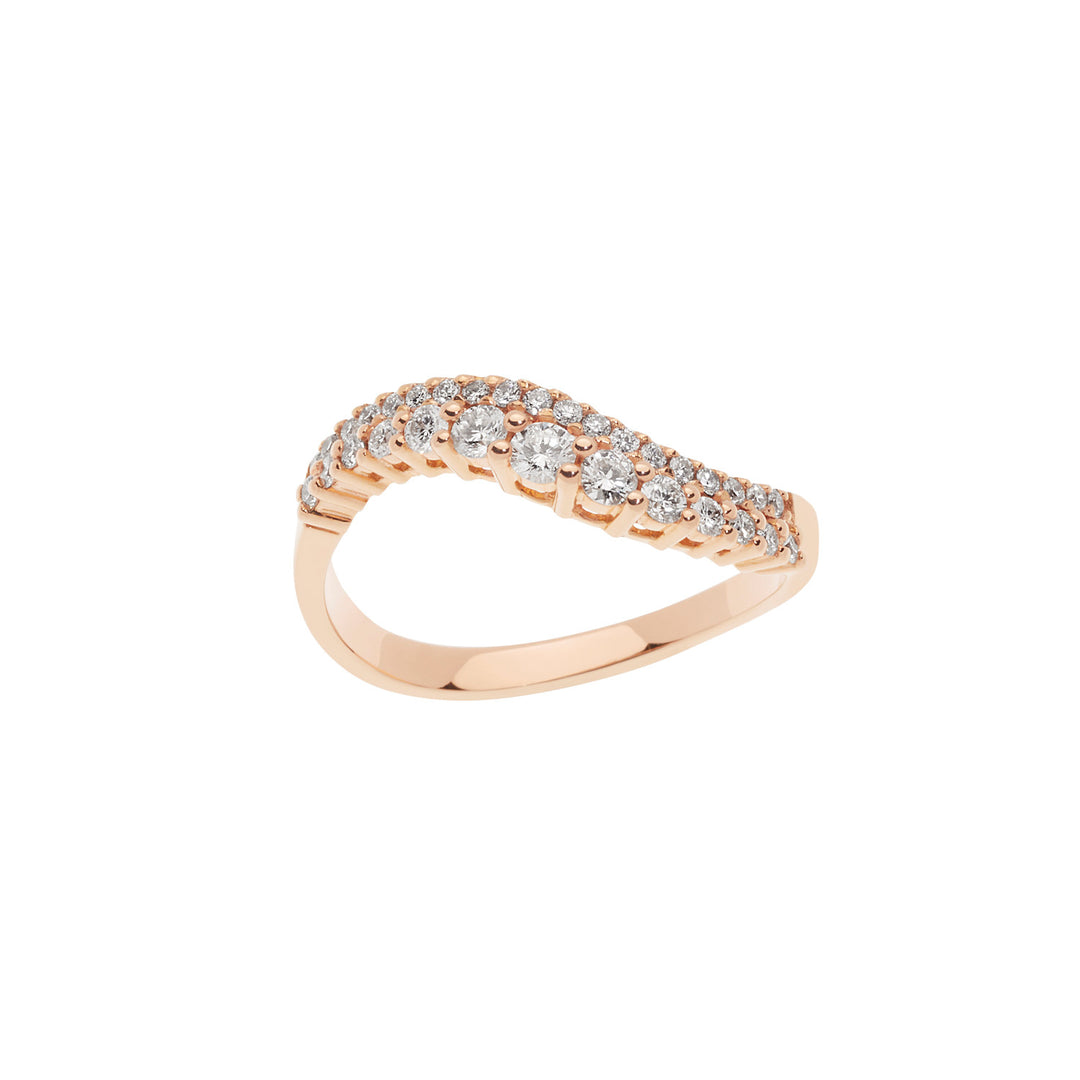 Comete Onda-ring in roze goud en diamanten ANB 2494