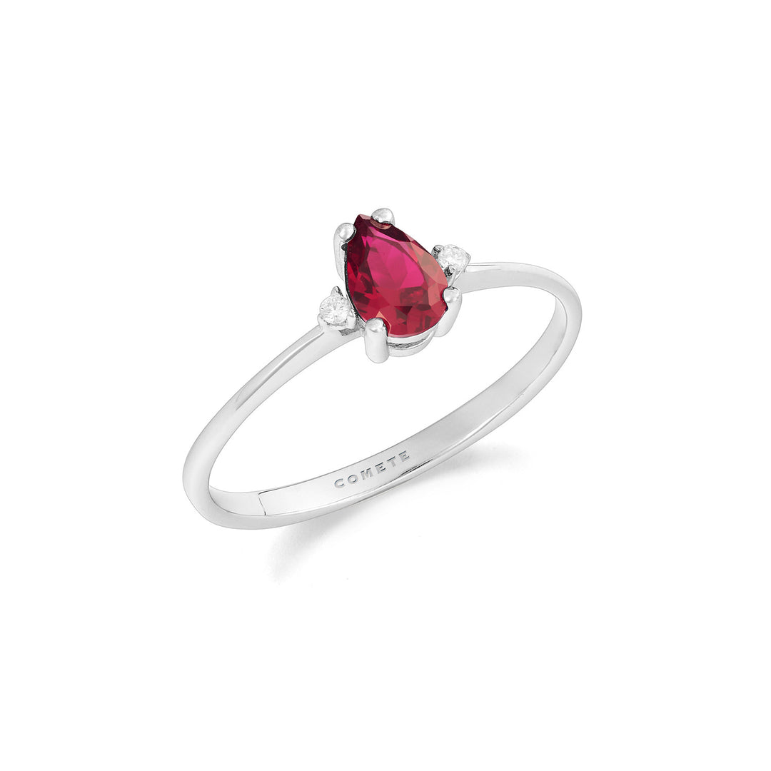 Kometenring aus 750 ‰ Gold, Diamanten und Rubinen fallen ANB2710