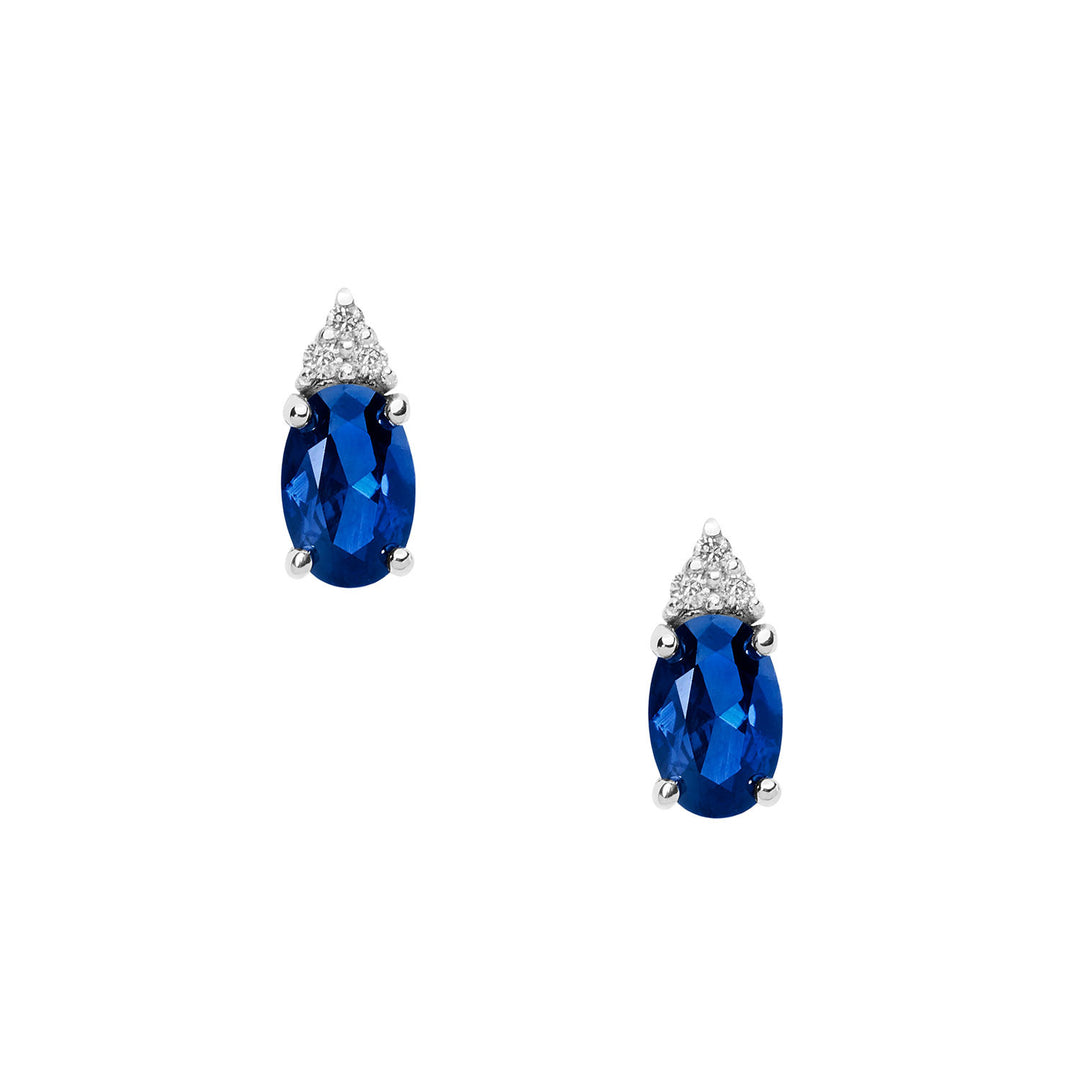 Comete-oorbellen in goud, diamanten en ovale saffier ORB1069